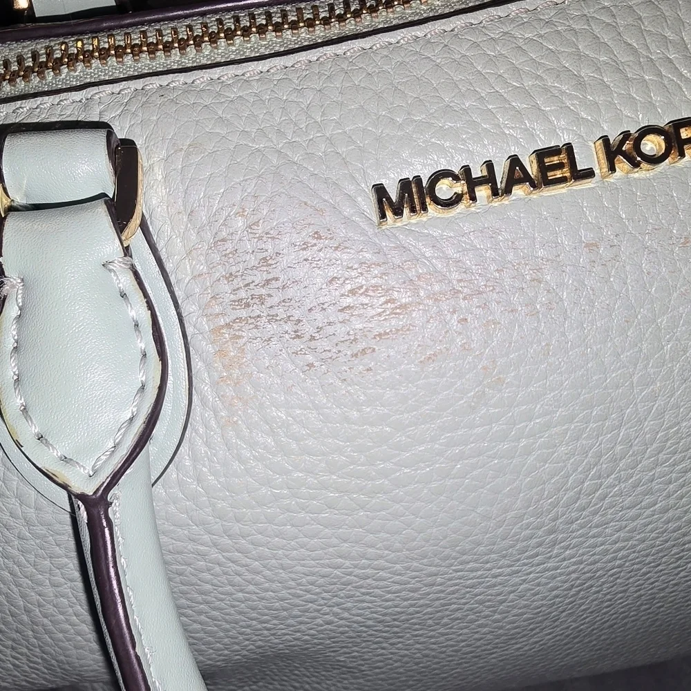 Michael Kors Light Mint Green Pebbles Leather Tote Bag
